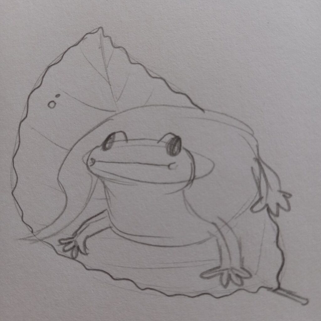 Pencil sketch of a salamander
